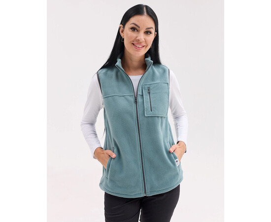 Изображение 2 Медицинская жилетка женская флисовая Говерла нефритовая р. 48-50, "БЕЛЫЙ ХАЛАТ" 601-486-881, Размер: 48-50, Цвет: нефритовый
