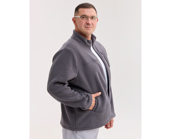 Зображення 2 Медична кофта чоловіча флісова Фінляндія темно-сіра +SIZE р. 64, "БІЛИЙ ХАЛАТ" 598-525-881, Розмір: 64, Цвет: темно-сірий