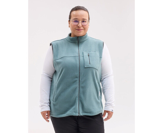 Изображение 2 Медицинская жилетка женская флисовая Говерла нефритовая +SIZE р. 56-58, "БЕЛЫЙ ХАЛАТ" 602-486-881, Размер: 56-58, Цвет: нефритовый