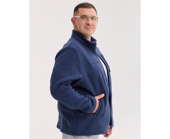 Зображення 2 Медична кофта чоловіча флісова Фінляндія синя +SIZE р. 62, "БІЛИЙ ХАЛАТ" 598-322-881, Розмір: 62, Цвет: синий