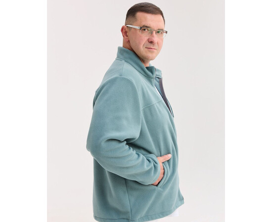 Зображення 2 Медична кофта чоловіча флісова Фінляндія нефритова +SIZE р. 70, "БІЛИЙ ХАЛАТ" 598-486-881, Розмір: 70, Цвет: нефритовий
