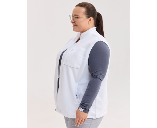 Зображення 2 Медична жилетка жіноча флісова Говерла біла +SIZE р. 68-70, "БІЛИЙ ХАЛАТ" 602-324-881, Розмір: 68-70, Цвет: білий