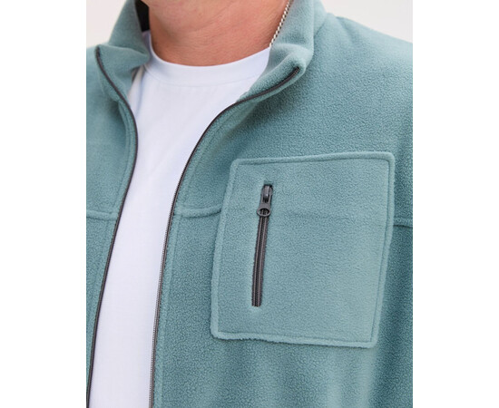 Зображення 4 Медична кофта чоловіча флісова Фінляндія нефритова +SIZE р. 60, "БІЛИЙ ХАЛАТ" 598-486-881, Розмір: 60, Цвет: нефритовий