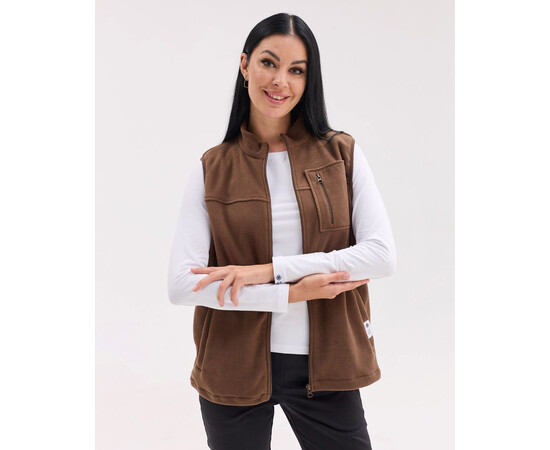 Зображення 2 Медична жилетка жіноча флісова Говерла коричнева р. 48-50, "БІЛИЙ ХАЛАТ" 601-325-881, Розмір: 48-50, Цвет: коричневий