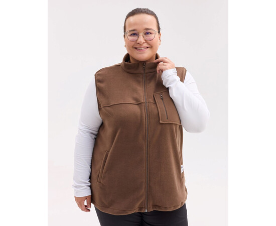 Зображення 2 Медична жилетка жіноча флісова Говерла коричнева +SIZE р. 68-70, "БІЛИЙ ХАЛАТ" 602-325-881, Розмір: 68-70, Цвет: коричневий
