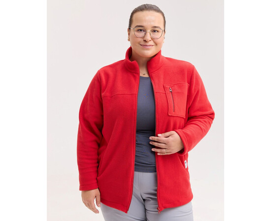 Зображення 2 Медична кофта жіноча флісова Фінляндія червона +SIZE р. 58, "БІЛИЙ ХАЛАТ" 608-434-881, Розмір: 58, Цвет: червоний