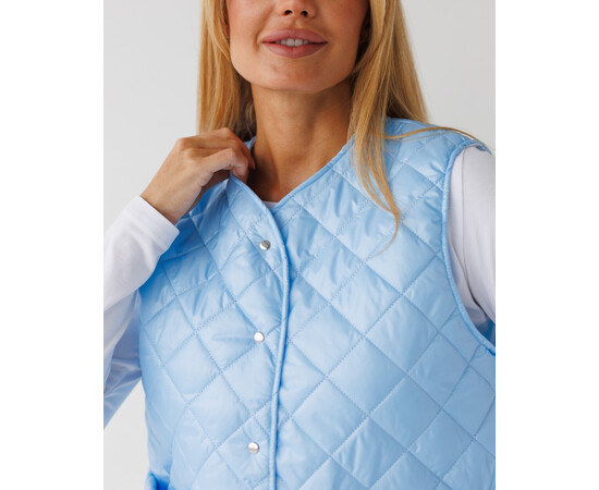 Изображение 4 Медицинская утепленная женская жилетка Осло голубая р. 40-42, "БЕЛЫЙ ХАЛАТ" 521-333-679, Размер: 40-42, Цвет: голубой