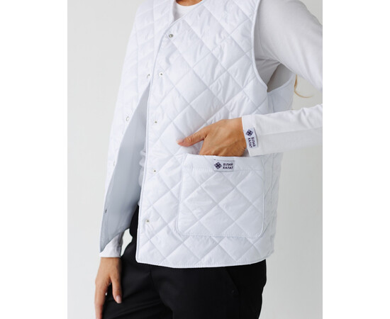 Изображение 4 Медицинская утепленная женская жилетка Осло белая р. 40-42, "БЕЛЫЙ ХАЛАТ" 521-324-679, Размер: 40-42, Цвет: белый
