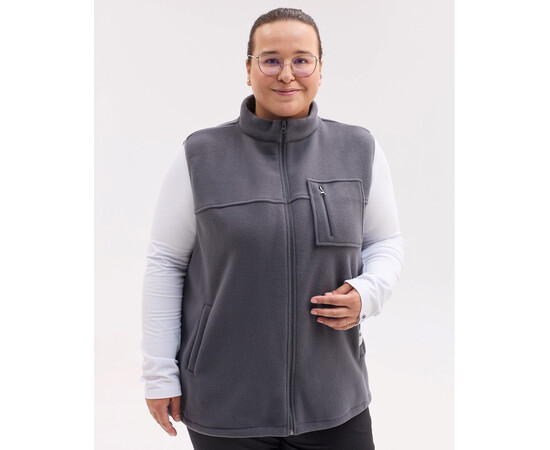 Зображення 2 Медична жилетка жіноча флісова Говерла темно-сіра +SIZE р. 64-66, "БІЛИЙ ХАЛАТ" 602-408-881, Розмір: 64-66, Цвет: темно-сірий