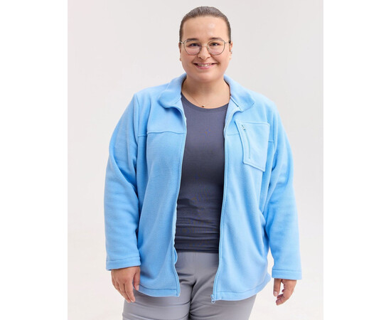 Зображення 2 Медична кофта жіноча флісова Фінляндія блакитна +SIZE р. 70, "БІЛИЙ ХАЛАТ" 608-333-881, Розмір: 70, Цвет: блакитний