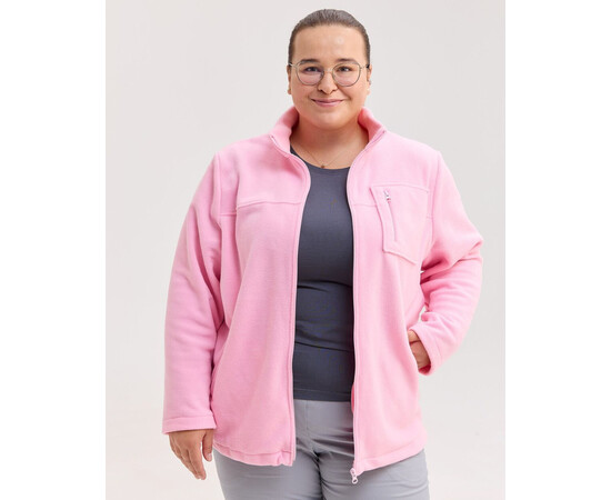 Зображення 2 Медична кофта жіноча флісова Фінляндія рожева +SIZE р. 58, "БІЛИЙ ХАЛАТ" 608-337-881, Розмір: 58, Цвет: рожевий