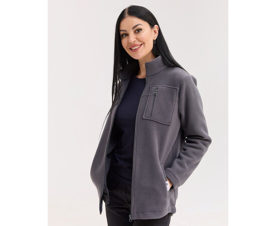 Зображення 2 Медична кофта жіноча флісова Фінляндія темно-сіра р. 40, "БІЛИЙ ХАЛАТ" 607-525-881, Розмір: 40, Цвет: темно-сірий