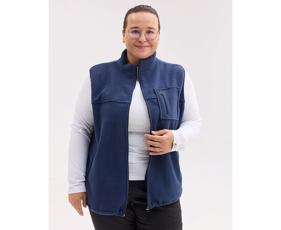 Изображение 2 Медицинская жилетка женская флисовая Говерла синяя +SIZE р. 60-62, "БЕЛЫЙ ХАЛАТ" 602-322-881, Размер: 60-62, Цвет: синий