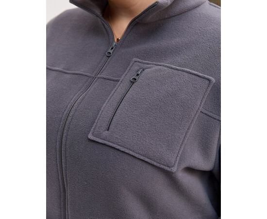 Изображение 4 Медицинская кофта женская флисовая Финляндия темно-серая +SIZE р. 68, "БЕЛЫЙ ХАЛАТ" 608-525-881, Размер: 68, Цвет: темно-серый