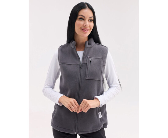 Зображення 2 Медична жилетка жіноча флісова Говерла темно-сіра р. 48-50, "БІЛИЙ ХАЛАТ" 601-408-881, Розмір: 48-50, Цвет: темно-сірий