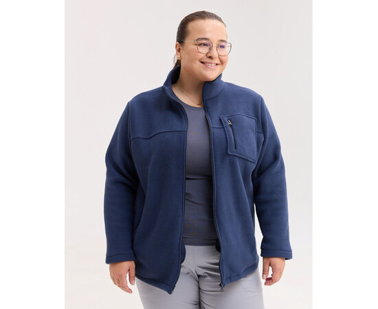 Зображення 2 Медична кофта жіноча флісова Фінляндія синя +SIZE р. 70, "БІЛИЙ ХАЛАТ" 608-322-881, Розмір: 70, Цвет: синий