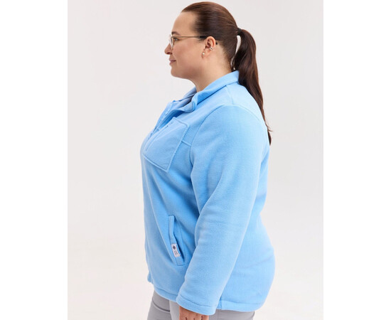 Изображение 3 Медицинская женская кофта флисовая Финляндия голубая +SIZE р. 56, "БЕЛЫЙ ХАЛАТ" 608-333-881, Размер: 56, Цвет: голубой