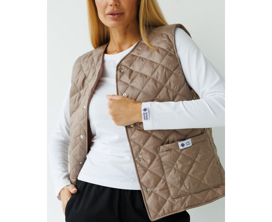 Изображение 4 Медицинская утепленная женская жилетка Осло мокко р. 52-54, "БЕЛЫЙ ХАЛАТ" 521-421-679, Размер: 52-54, Цвет: мокко