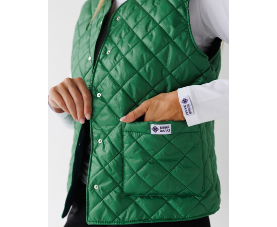 Зображення 5 Медична утеплена жилетка жіноча Осло зелена р. 56-58, "БІЛИЙ ХАЛАТ" 521-350-679, Розмір: 56-58, Цвет: зелений