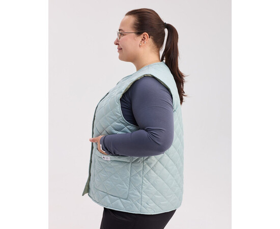 Зображення 3 Медична утеплена жилетка жіноча Осло сіро-блакитна р. 56-58, "БІЛИЙ ХАЛАТ" 521-458-679, Розмір: 56-58, Цвет: сіро-блакитний