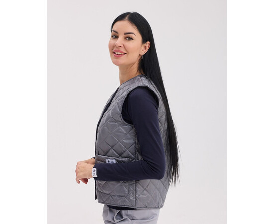 Зображення 2 Медична утеплена жилетка жіноча Осло темно-сіра р. 40-42, "БІЛИЙ ХАЛАТ" 521-525-679, Розмір: 40-42, Цвет: темно-сірий