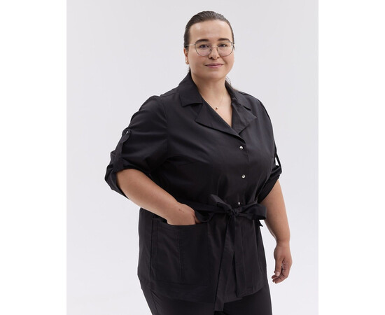 Зображення 4 Медичний костюм жіночий Кейптаун чорний +SIZE р. 58, "БІЛИЙ ХАЛАТ" 585-321-679, Розмір: 58, Цвет: чорний