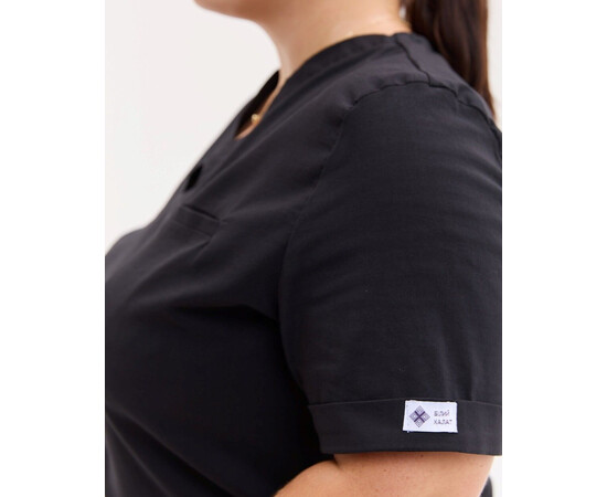 Зображення 4 Медичний хірургічний костюм жіночий Марсель чорний +SIZE р. 56, "БІЛИЙ ХАЛАТ" 499-321-708, Розмір: 56, Цвет: чорний