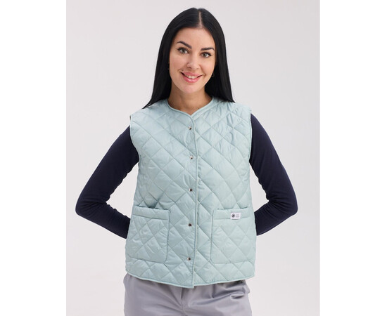 Зображення 2 Медична утеплена жилетка жіноча Осло сіро-блакитна р. 52-54, "БІЛИЙ ХАЛАТ" 521-458-679, Розмір: 52-54, Цвет: сіро-блакитний