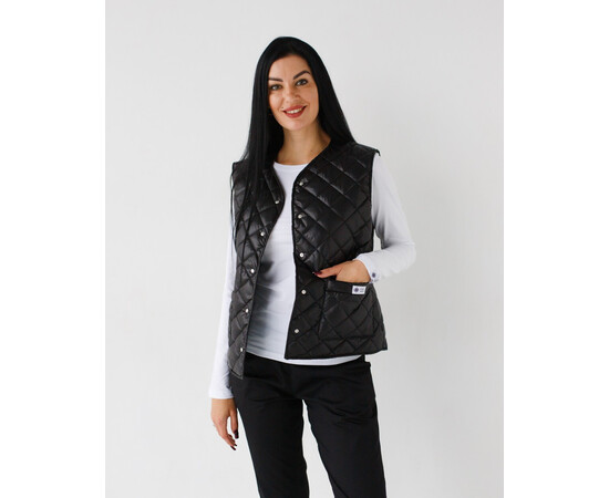 Зображення 2 Медична утеплена жилетка жіноча Осло чорна р. 52-54, "БІЛИЙ ХАЛАТ" 521-321-679, Розмір: 52-54, Цвет: чорний