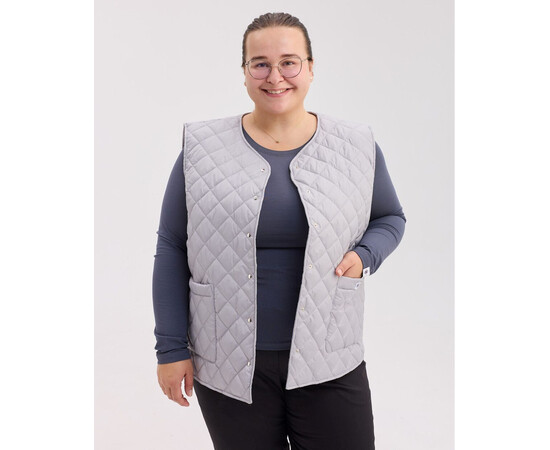 Зображення 2 Медична утеплена жилетка жіноча Осло світло-сіра р. 52-54, "БІЛИЙ ХАЛАТ" 521-419-679, Розмір: 52-54, Цвет: світло сірий