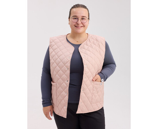Зображення 2 Медична утеплена жилетка жіноча Осло світло-рожева р. 40-42, "БІЛИЙ ХАЛАТ" 521-414-679, Розмір: 40-42, Цвет: світло рожевий