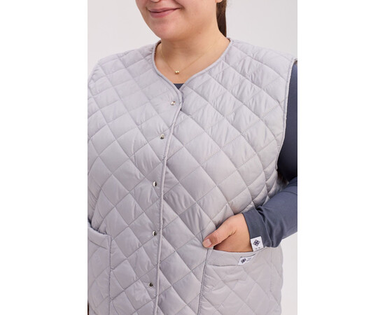 Изображение 6 Медицинская утепленная жилетка женская Осло светло-серая р. 60-62, "БЕЛЫЙ ХАЛАТ" 521-419-679, Размер: 60-62, Цвет: светло-серый
