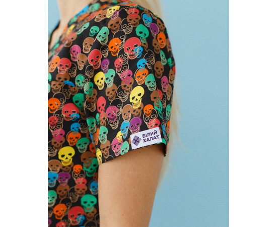 Зображення 4 Медична сорочка жіноча Топаз принт Tattoo р. 44, "БІЛИЙ ХАЛАТ" 126-362-706, Розмір: 44, Цвет: tattoo