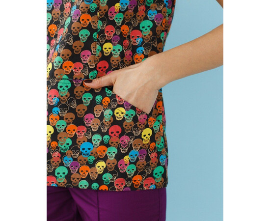 Зображення 6 Медична сорочка жіноча Топаз принт Tattoo р. 44, "БІЛИЙ ХАЛАТ" 126-362-706, Розмір: 44, Цвет: tattoo