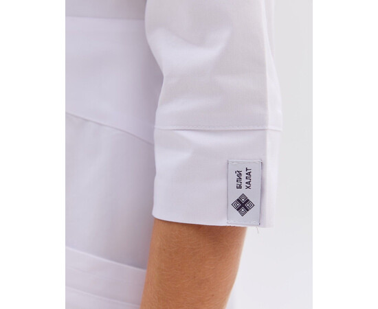 Зображення 6 Медичний халат жіночий Валенсія білий з принтованою вставкою Medical р. 54, "БІЛИЙ ХАЛАТ" 588-324-679, Розмір: 54, Цвет: білий