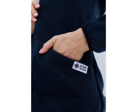 Изображение 6 Медицинская кофта женская флисовая Дакота темно-синяя р. 2XL, "БЕЛЫЙ ХАЛАТ" 406-406-881, Размер: 2XL, Цвет: темно-синий