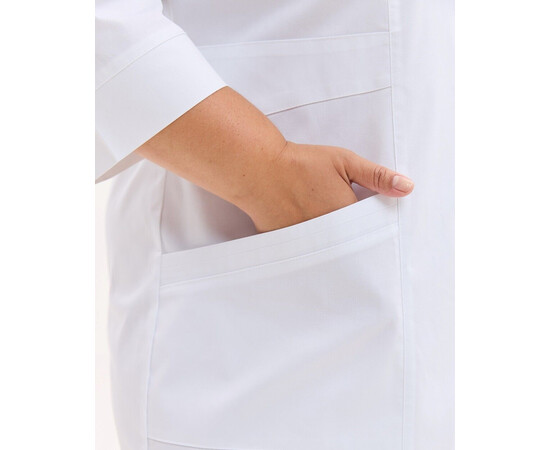 Зображення 7 Медичний халат жіночий Валенсія білий +SIZE р. 62, "БІЛИЙ ХАЛАТ" 594-510-679, Розмір: 62, Цвет: білий