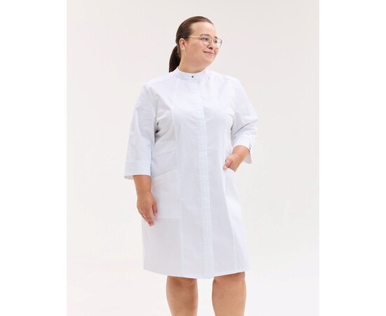 Изображение 2 Женский медицинский халат Валенсия белый +SIZE р. 58, "БЕЛЫЙ ХАЛАТ" 594-510-679, Размер: 58, Цвет: белый
