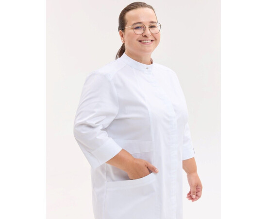 Зображення 4 Медичний халат жіночий Валенсія білий +SIZE р. 66, "БІЛИЙ ХАЛАТ" 594-510-679, Розмір: 66, Цвет: білий