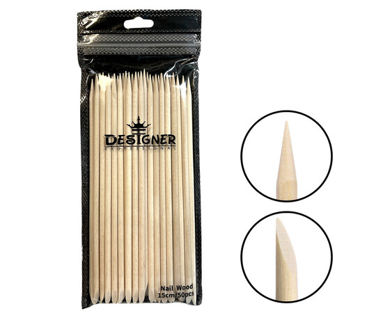 Зображення 2 Апельсинові палички Дизайнер(15 см./50 шт./уп.), для манікюру та педикюру