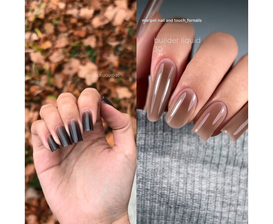 Изображение 5 Гель для наращивания Touch Builder Liquid Gel 30 черный шоколад, 15 мл , Объем (мл, г): 15, Цвет: 30