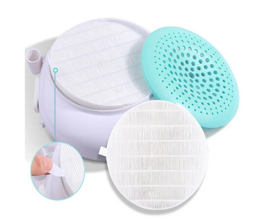 Изображение 8 Профессиональная настольная вытяжка UV-N1 с фильтром НЕРА + 2 USB входа, 60 Вт. Голубой, Цвет: Blue Sky