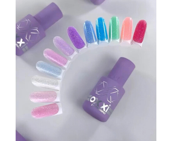 Изображение 3 Камуфлирующая база Oxxi Professional Sugar Base 07 фиолетовая с глитером, 10 мл, Объем (мл, г): 10, Цвет: 07