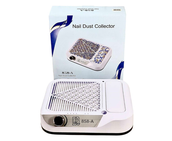 Зображення 3 Витяжка для манікюру Nail Dust Collector 858-А 80 Вт, біла, Колір: White