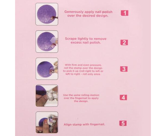 Зображення 3 Набір для стемпінгу В пластиковий (малюнок рандомний) Рожевий