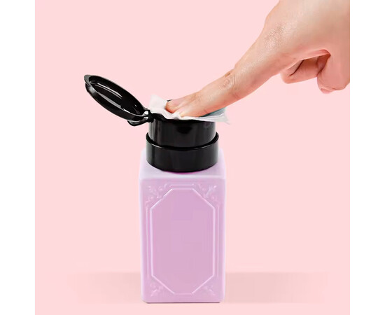 Зображення 3 Пляшка помпа D8 прямокутна бузкова, 200мл 