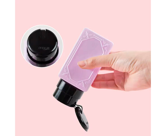 Зображення 4 Пляшка помпа D8 прямокутна бузкова, 200мл 