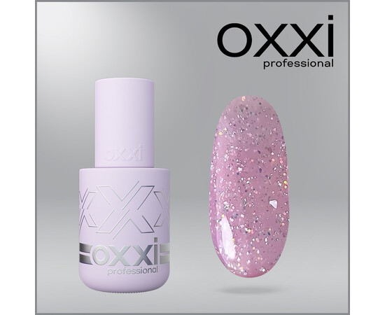 Зображення 4 Полігель OXXI Professional Liquid Poly Gel 37 бузковий з блискітками, 10 мл, Об'єм (мл, г): 10, Колір: 37