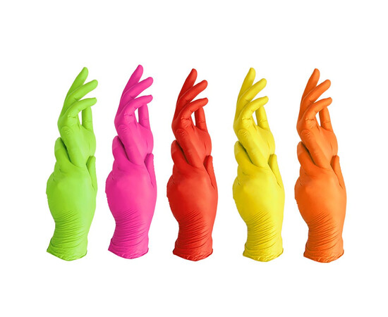 Изображение 2 Перчатки нитриловые Rainbow S 5 цветов, 100 шт/50 пар