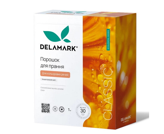 Зображення 2 Концентрований безфосфатний пральний порошок Delamark Color, 1 кг (4820152330499), Об'єм (мл, г): 1000